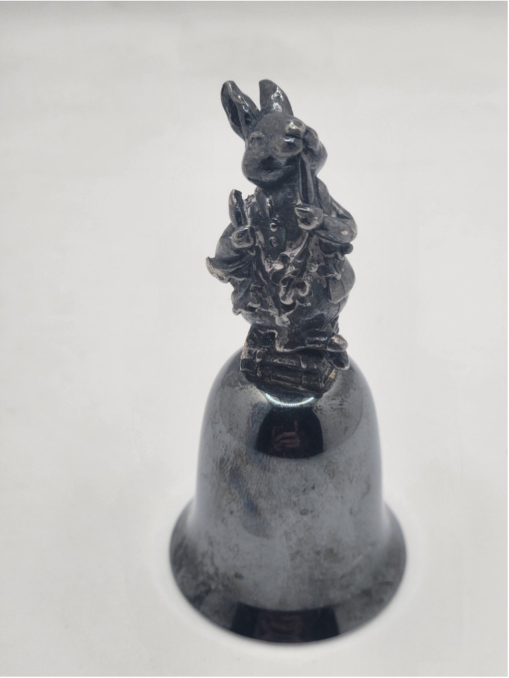 Beatrix Potter Mrs Rabbit NE New England Collectors Society Silver Plate Bell